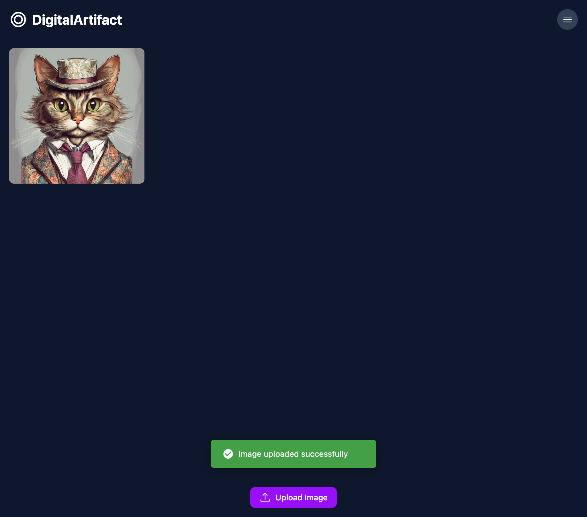 Artifact gallery interface